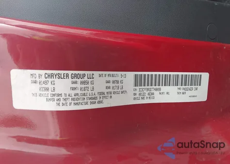 2013 Fiat 500 Sport Cattiva из США, поврежденный, VIN 3C3CFFBR3DT748099